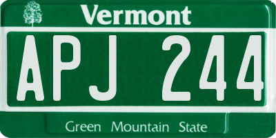 VT license plate APJ244