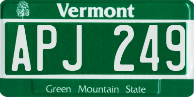 VT license plate APJ249