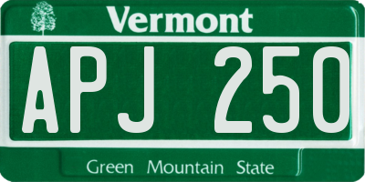 VT license plate APJ250
