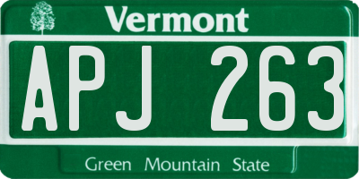 VT license plate APJ263