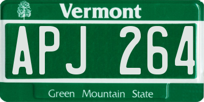 VT license plate APJ264