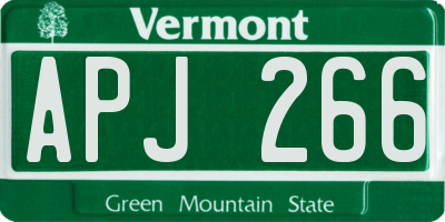 VT license plate APJ266