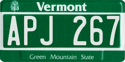 VT license plate APJ267