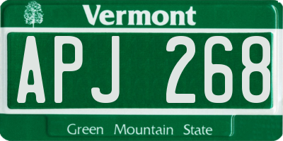VT license plate APJ268