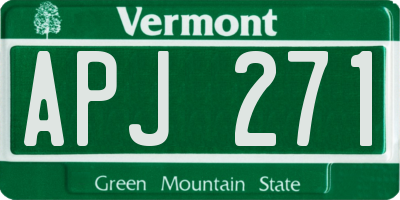 VT license plate APJ271