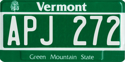 VT license plate APJ272