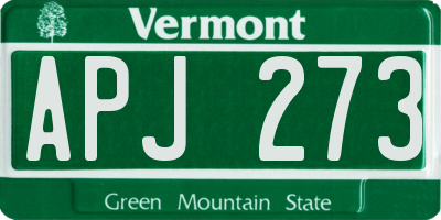 VT license plate APJ273