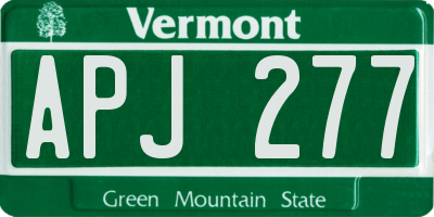 VT license plate APJ277