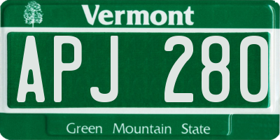 VT license plate APJ280