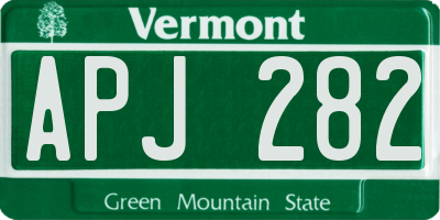 VT license plate APJ282