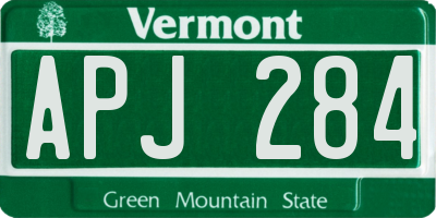 VT license plate APJ284