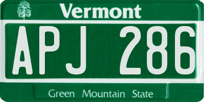 VT license plate APJ286