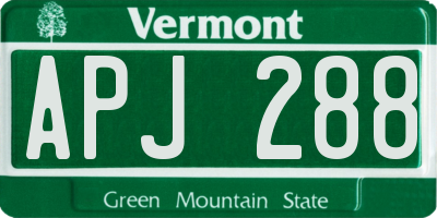 VT license plate APJ288