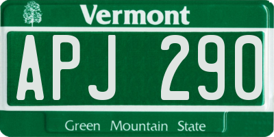 VT license plate APJ290