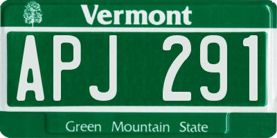 VT license plate APJ291