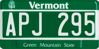 VT license plate APJ295