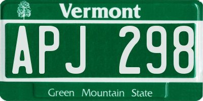 VT license plate APJ298