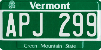 VT license plate APJ299