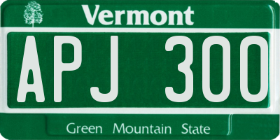 VT license plate APJ300