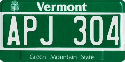 VT license plate APJ304