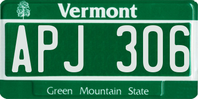 VT license plate APJ306