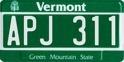 VT license plate APJ311