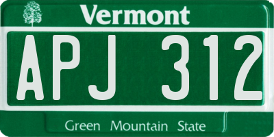 VT license plate APJ312