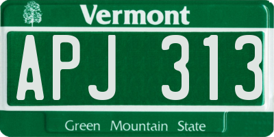 VT license plate APJ313