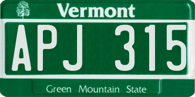 VT license plate APJ315