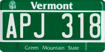 VT license plate APJ318
