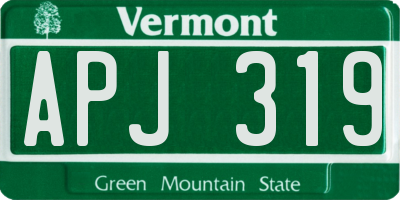 VT license plate APJ319