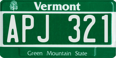VT license plate APJ321