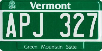 VT license plate APJ327