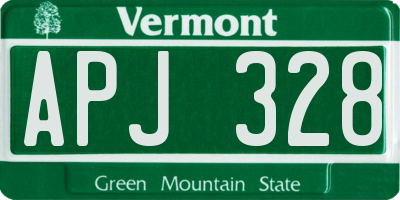 VT license plate APJ328