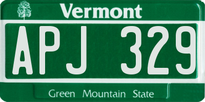 VT license plate APJ329