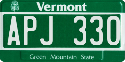 VT license plate APJ330