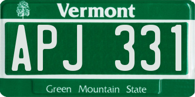 VT license plate APJ331