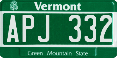 VT license plate APJ332