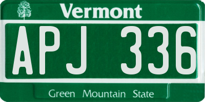 VT license plate APJ336