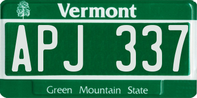 VT license plate APJ337
