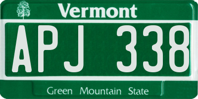VT license plate APJ338
