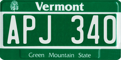 VT license plate APJ340