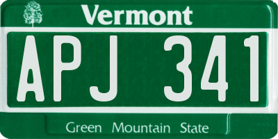 VT license plate APJ341