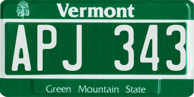 VT license plate APJ343