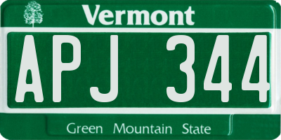VT license plate APJ344