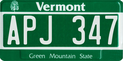 VT license plate APJ347