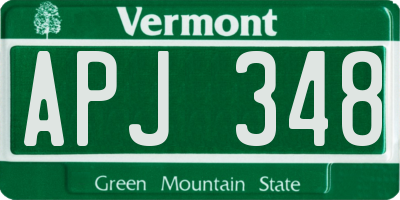 VT license plate APJ348