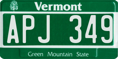VT license plate APJ349