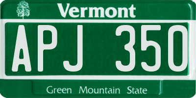 VT license plate APJ350