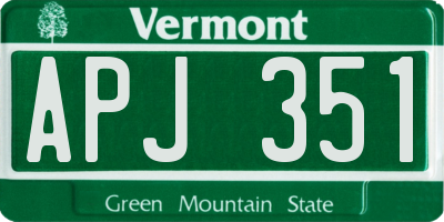VT license plate APJ351